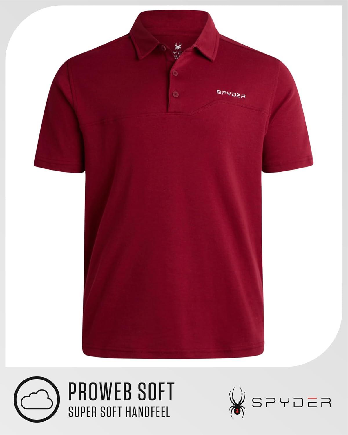 imageSpyder Mens Polo Shirts Breathable Casual Cotton Short Sleeve Polo Shirt Lightweight Collared Golf Shirts for MenRedwood