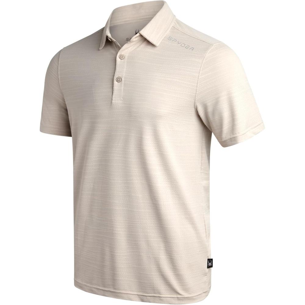 imageSpyder Mens Golf Shirts Lightweight MoistureWicking Athletic Performance Collared Short Sleeve Polo Shirts for MenBone