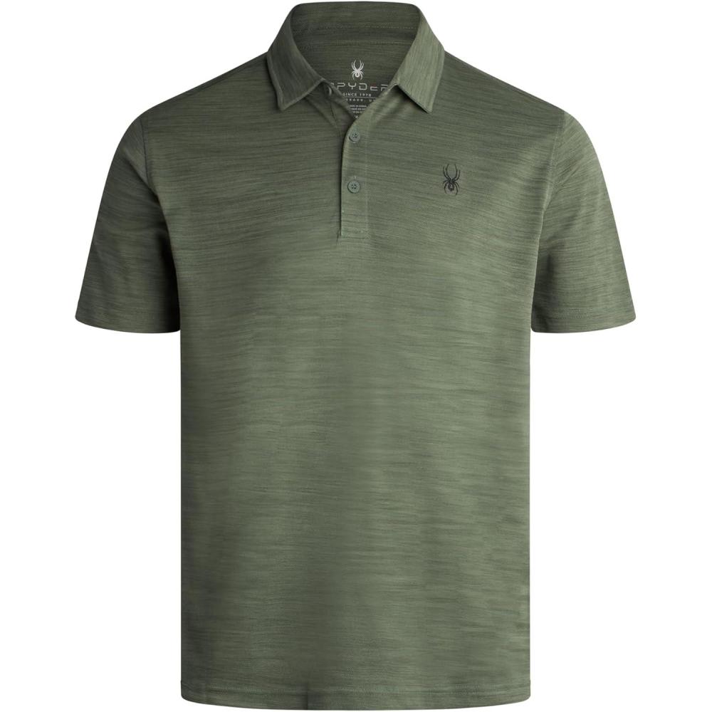 imageSpyder Mens Golf Shirts Lightweight MoistureWicking Athletic Performance Collared Short Sleeve Polo Shirts for MenSpruce Green