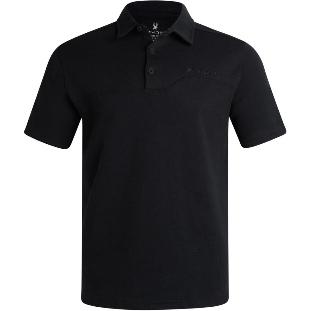 imageSpyder Mens Polo Shirts Breathable Casual Cotton Short Sleeve Polo Shirt Lightweight Collared Golf Shirts for MenBlack