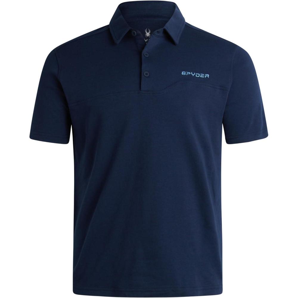 imageSpyder Mens Polo Shirts Breathable Casual Cotton Short Sleeve Polo Shirt Lightweight Collared Golf Shirts for MenNavy