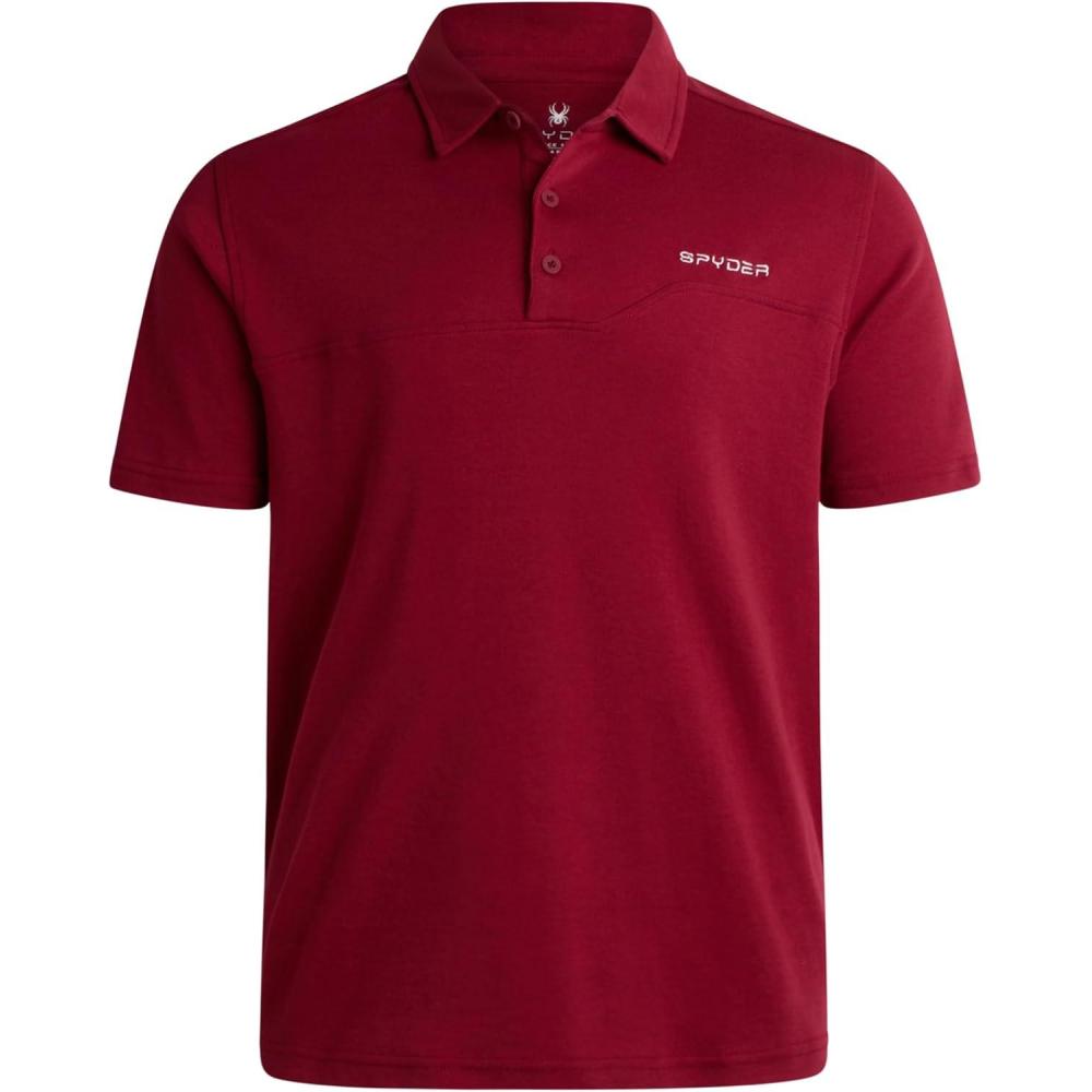 imageSpyder Mens Polo Shirts Breathable Casual Cotton Short Sleeve Polo Shirt Lightweight Collared Golf Shirts for MenRedwood