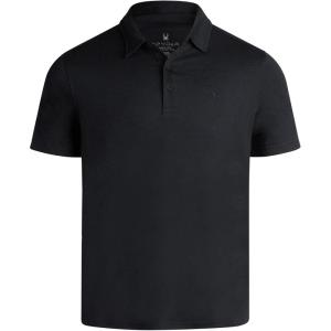 Spyder Mens Golf Polo Shirt – Moisture Wicking Soft Short Mens Polo Shirts Short Sleeve Athletic Fit Collared Golf Shirts(Black)