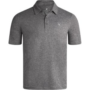 Spyder Mens Golf Polo Shirt – Moisture Wicking Soft Short Mens Polo Shirts Short Sleeve Athletic Fit Collared Golf Shirts(Charcoal)