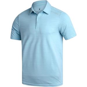 Spyder Mens Golf Shirts – Lightweight Moisture-Wicking Athletic Performance Collared Short Sleeve Polo Shirts for Men(Sky Blue)