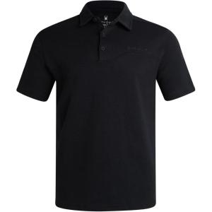 Spyder Mens Polo Shirts – Breathable Casual Cotton Short Sleeve Polo Shirt – Lightweight Collared Golf Shirts for Men(Black)