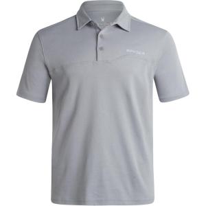 Spyder Mens Polo Shirts – Breathable Casual Cotton Short Sleeve Polo Shirt – Lightweight Collared Golf Shirts for Men(Pewter)