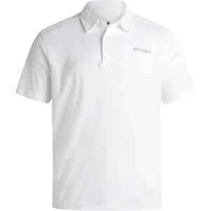 Spyder Mens Polo Shirts – Breathable Casual Cotton Short Sleeve Polo Shirt – Lightweight Collared Golf Shirts for Men(White)