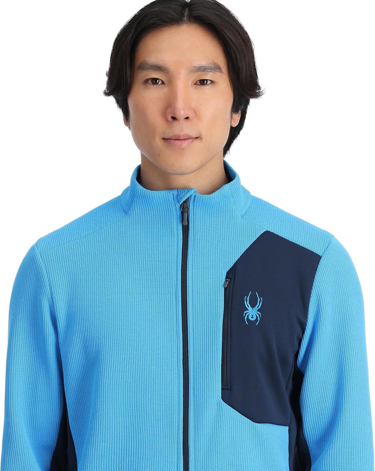 imageSpyder Mens Bandit Hybrid Full Zip Mid Layer JacketAether Blue