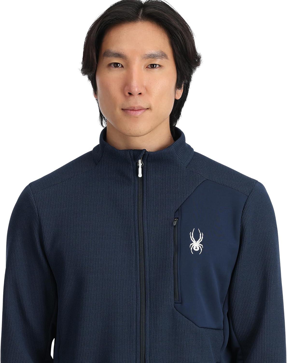 imageSpyder Mens Bandit Hybrid Full Zip Mid Layer JacketTrue Navy