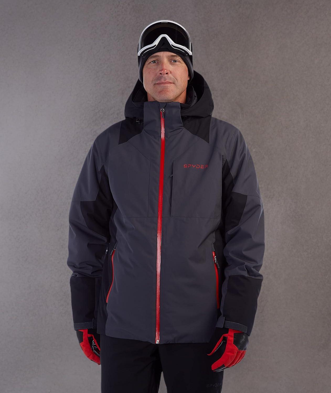 imageSpyder Mens Contact Insulated Ski Snow Hooded Snow JacketEbony