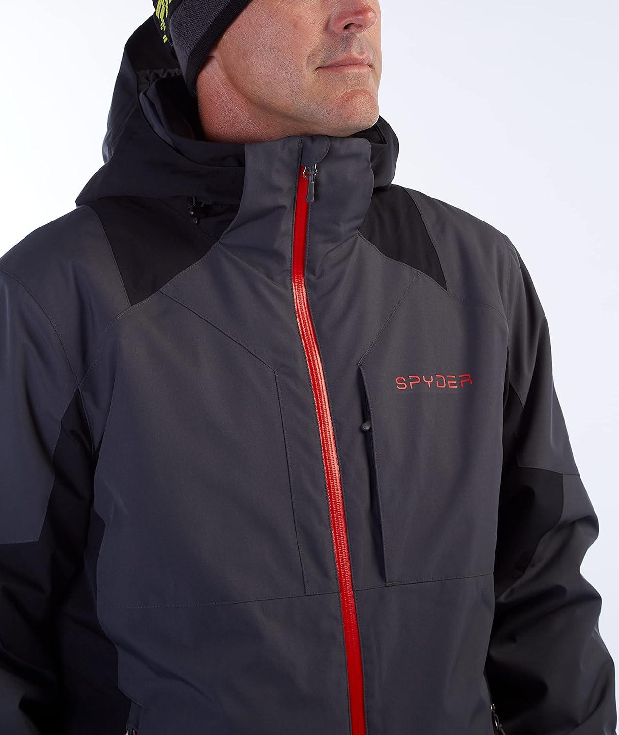 imageSpyder Mens Contact Insulated Ski Snow Hooded Snow JacketEbony