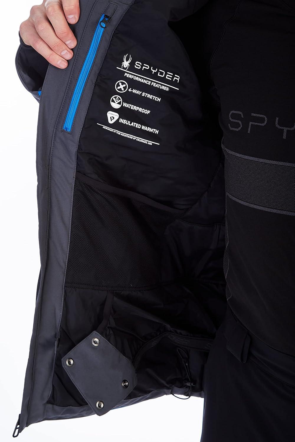 imageSpyder Mens Copper Insulated Ski Snow Hooded JacketEbony Collegiate