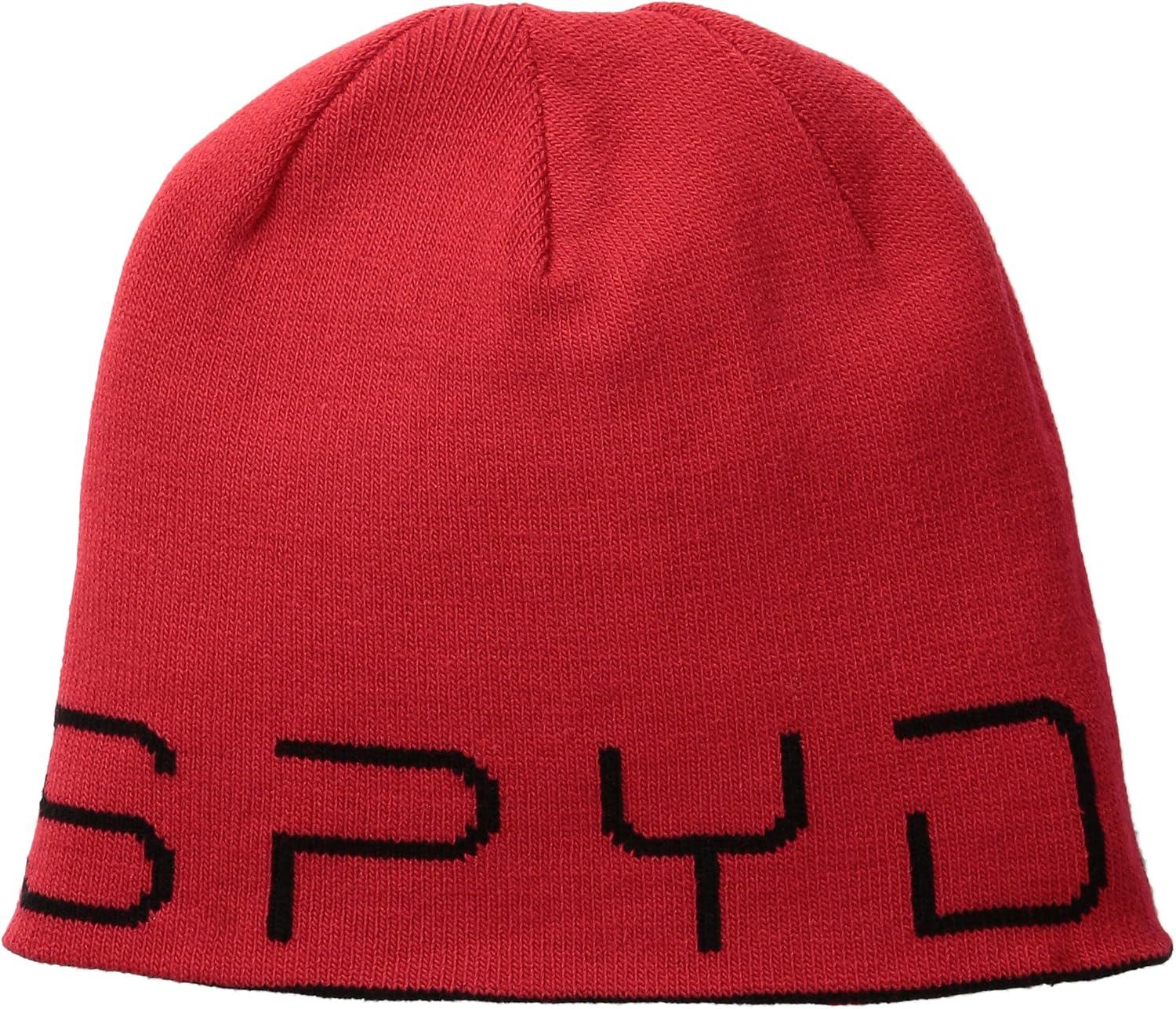 imageSpyder Mens Innsbruck Reversible Ski Winter BeanieBlackBurstRed