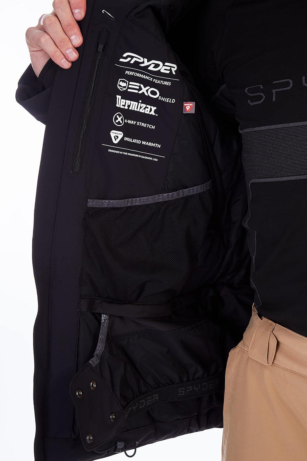 imageSpyder Mens Leader Insulated Hooded Ski Snow JacketBlack Black