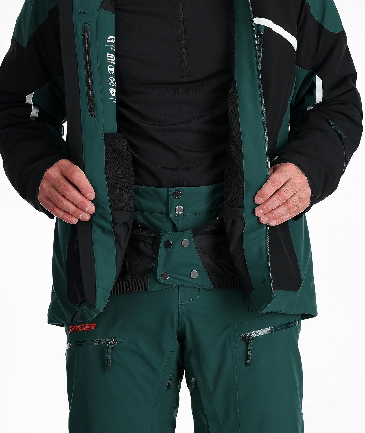 imageSpyder Mens Leader Insulated Hooded Ski Snow JacketCypress Green
