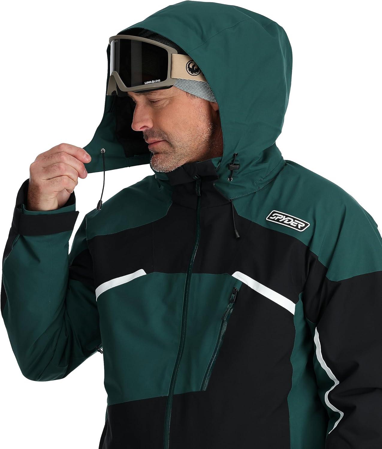imageSpyder Mens Leader Insulated Hooded Ski Snow JacketCypress Green