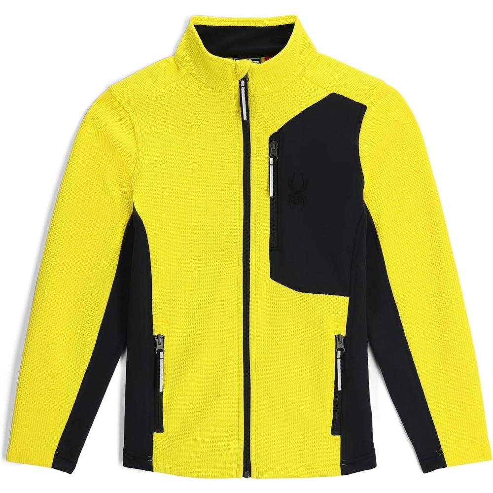 imageSpyder Boys Bandit Zip Fleece Ski Base Layer JacketAcid Yellow