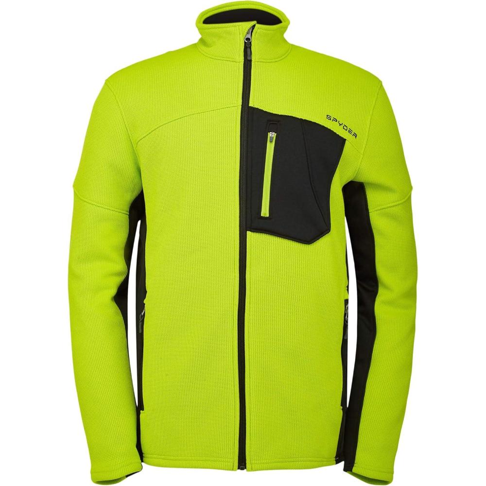 imageSpyder Mens Bandit Hybrid Full Zip Mid Layer JacketSharp Lime