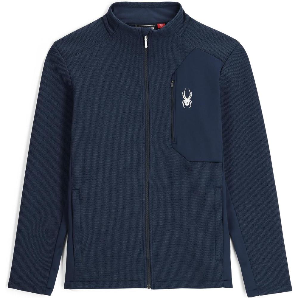 imageSpyder Mens Bandit Hybrid Full Zip Mid Layer JacketTrue Navy