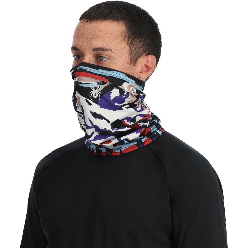 imageSpyder Mens Cruise Tube Ski Neck Gaiter Face Mask Neck WarmerPaint By Numbers Purple Flash