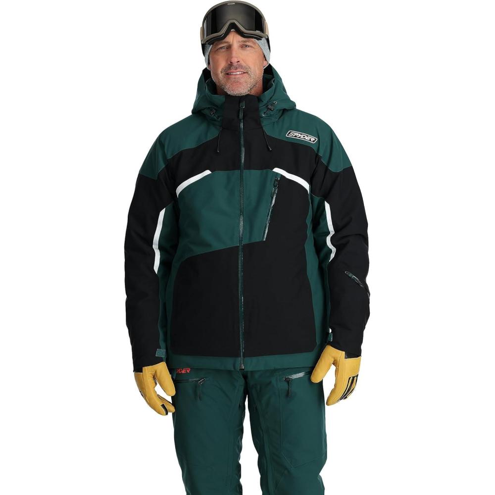 imageSpyder Mens Leader Insulated Hooded Ski Snow JacketCypress Green