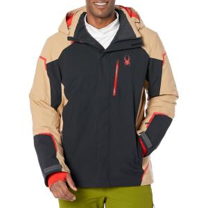 Spyder Men’s Copper Insulated Ski Snow Hooded Jacket(Black Tannin)