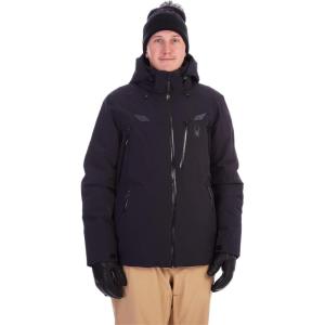 Spyder Men’s Leader Insulated Hooded Ski Snow Jacket(Black Black)
