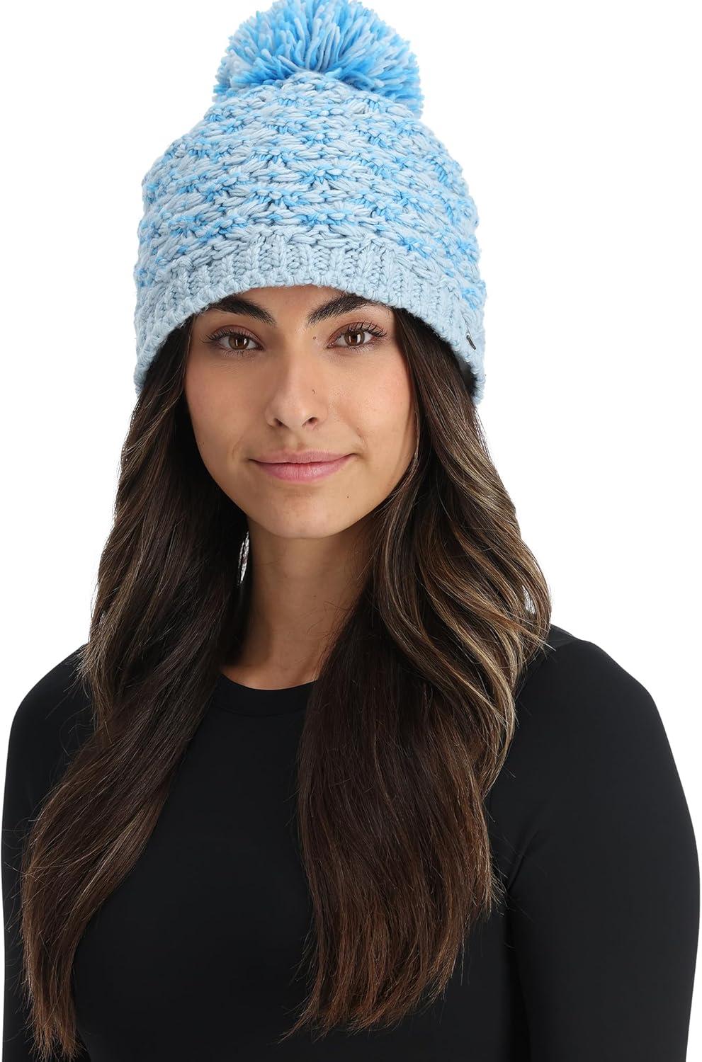imageSpyder Womens Brrr Berry Lined Knit Pom Ski BeanieBlue Drift