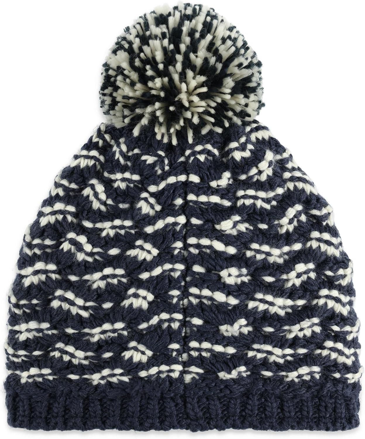 imageSpyder Womens Brrr Berry Lined Knit Pom Ski BeanieTrue Navy