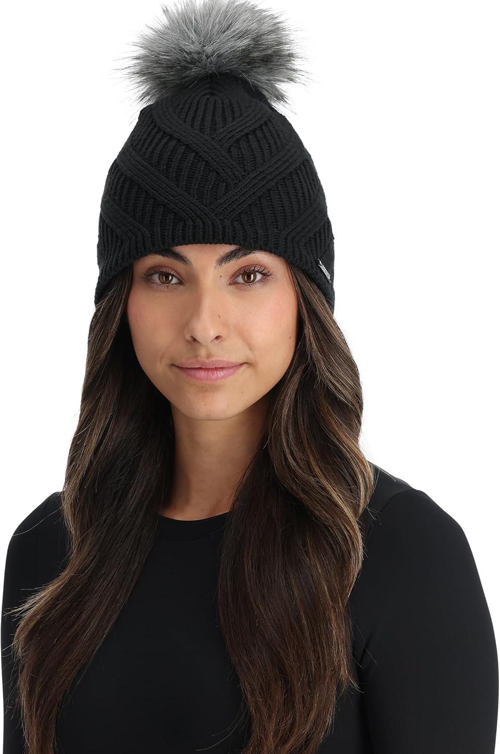 imageSpyder Womens Royal Pom Lined Ski BeanieBlack