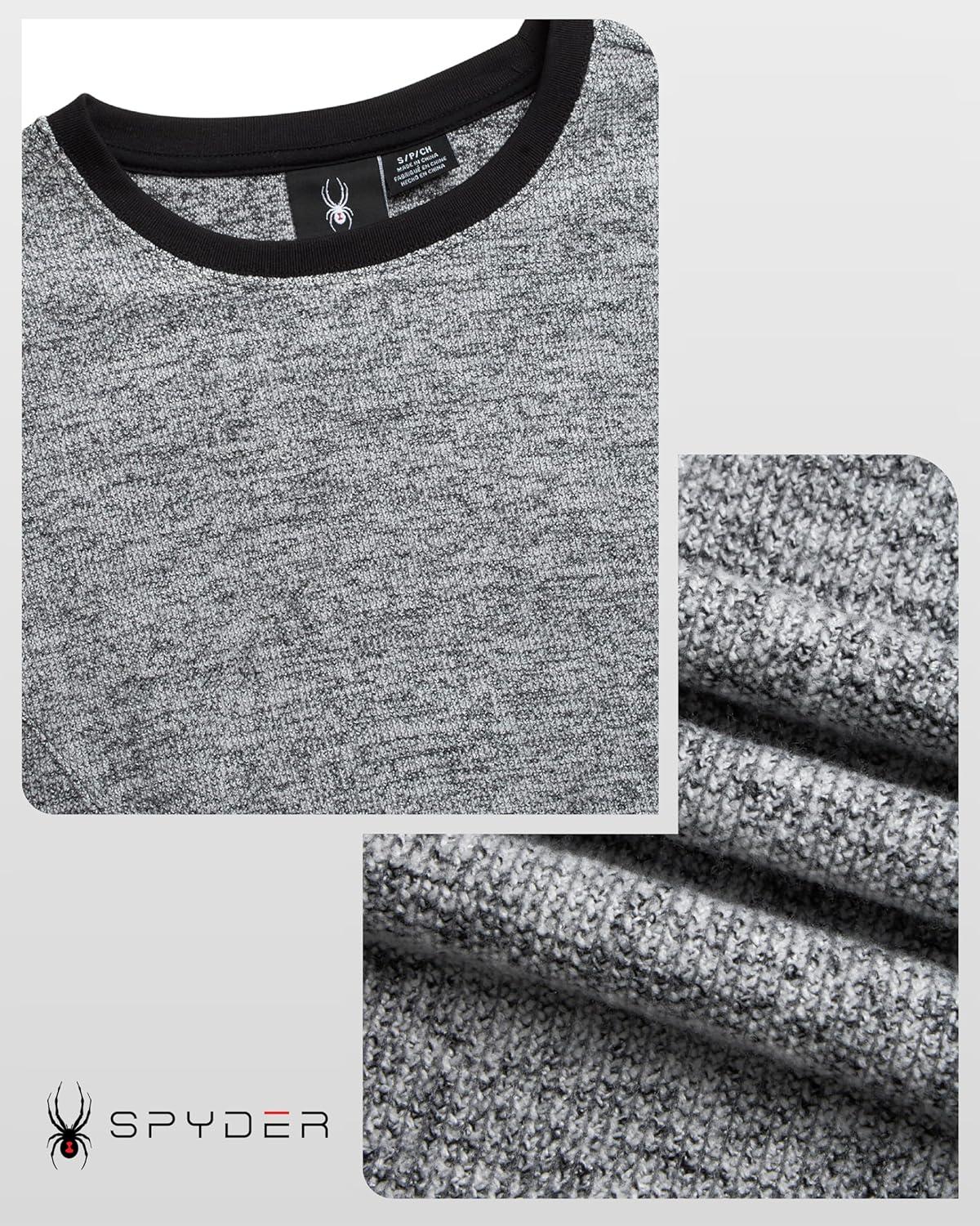 imageSpyder Womens Sweaters Super Soft Terry Fleece Crewneck Pullover Sweaters for Women Breathable Knitted Long Sleeve TopBlack