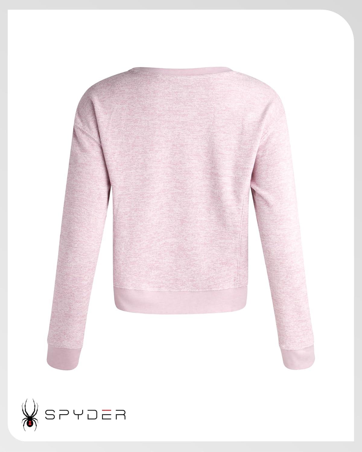 imageSpyder Womens Sweaters Super Soft Terry Fleece Crewneck Pullover Sweaters for Women Breathable Knitted Long Sleeve TopLilac