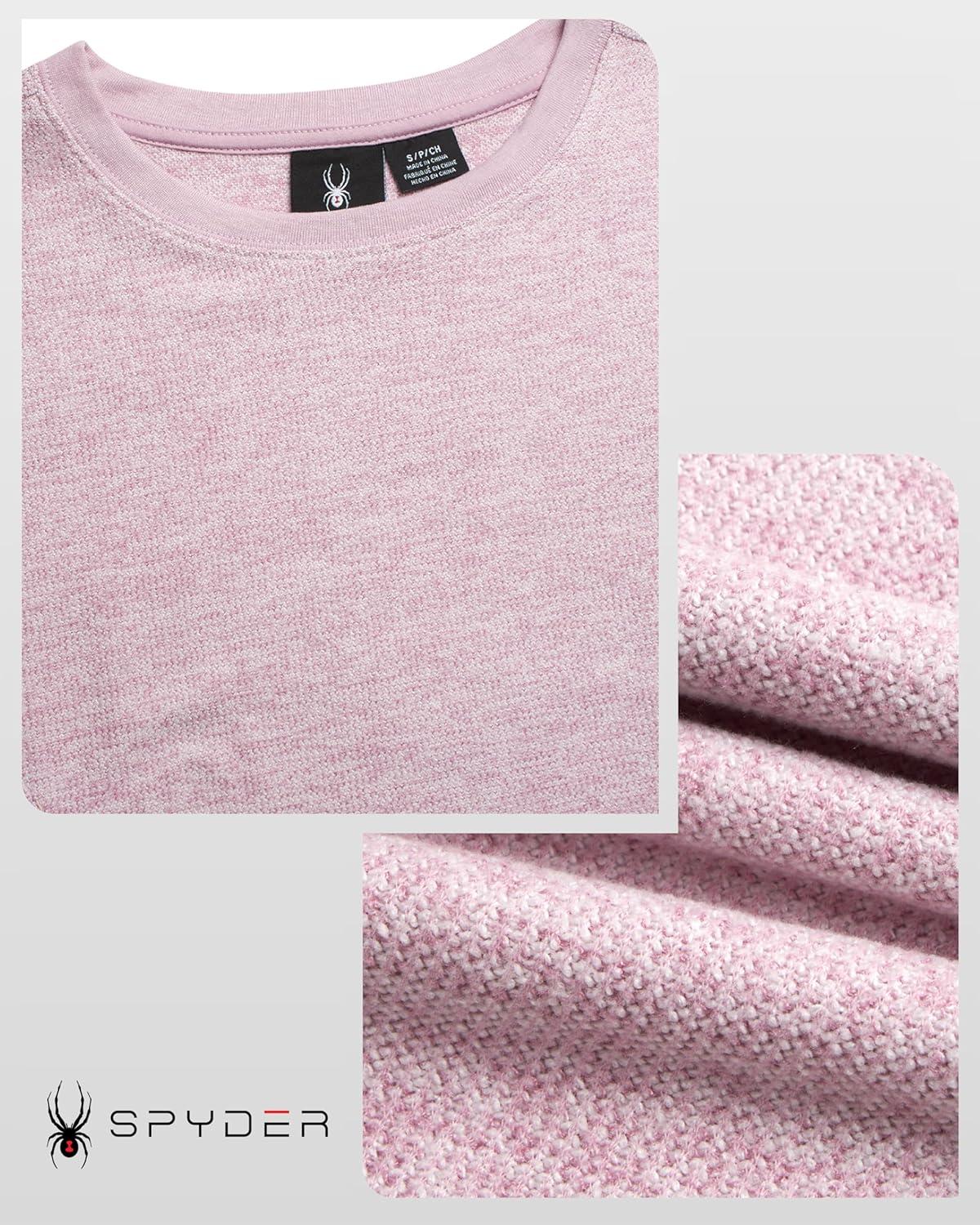 imageSpyder Womens Sweaters Super Soft Terry Fleece Crewneck Pullover Sweaters for Women Breathable Knitted Long Sleeve TopLilac