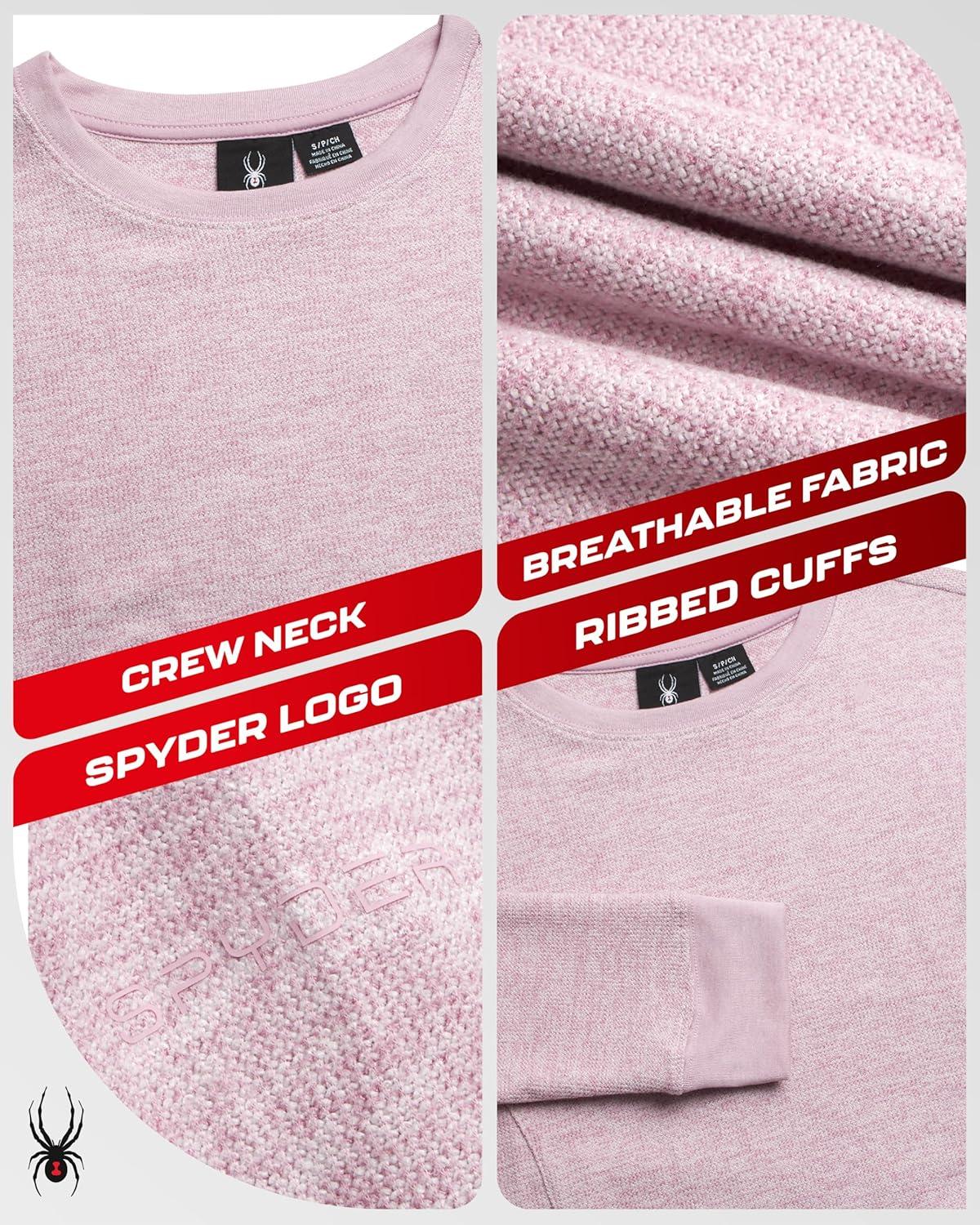 imageSpyder Womens Sweaters Super Soft Terry Fleece Crewneck Pullover Sweaters for Women Breathable Knitted Long Sleeve TopLilac