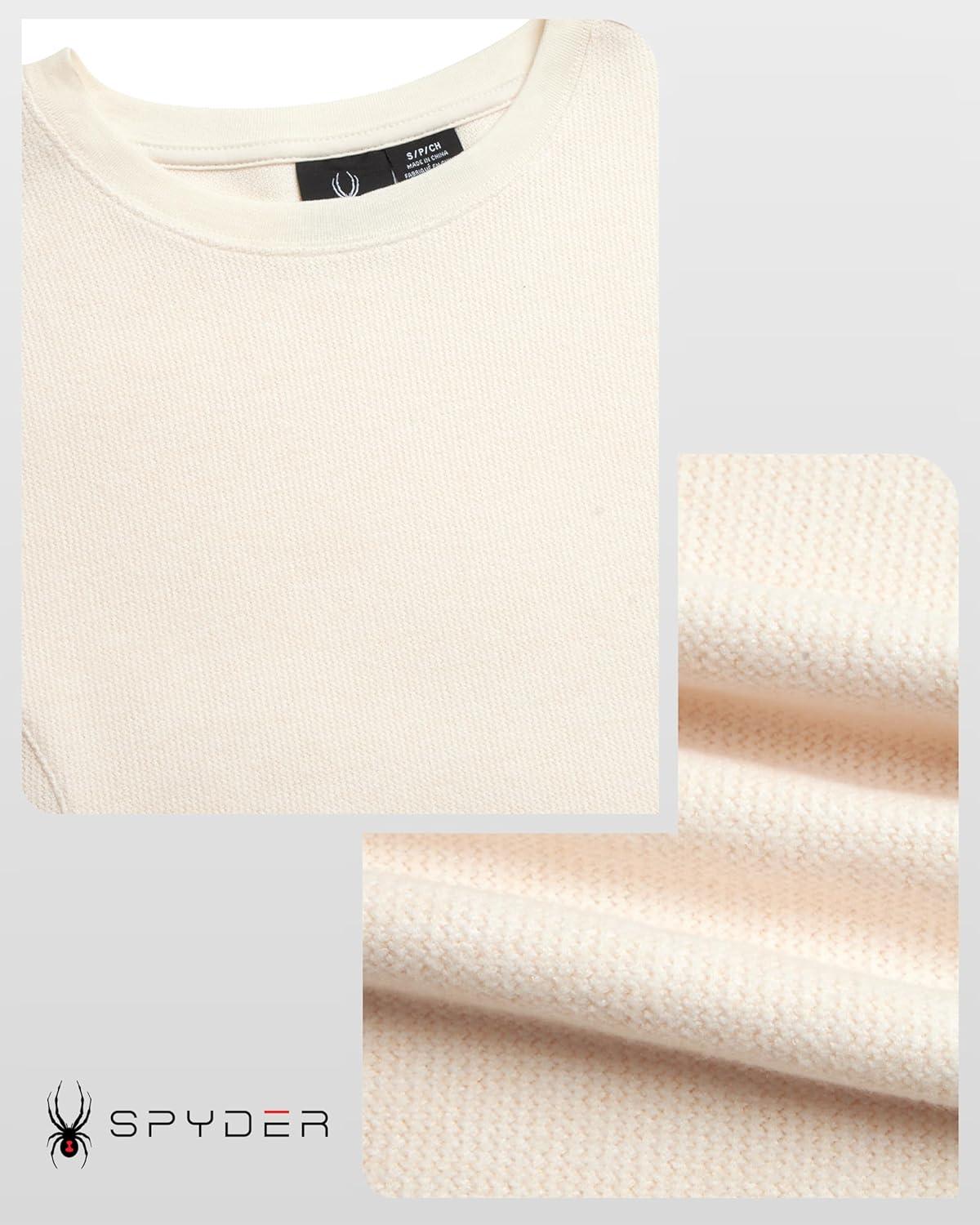 imageSpyder Womens Sweaters Super Soft Terry Fleece Crewneck Pullover Sweaters for Women Breathable Knitted Long Sleeve TopPearl
