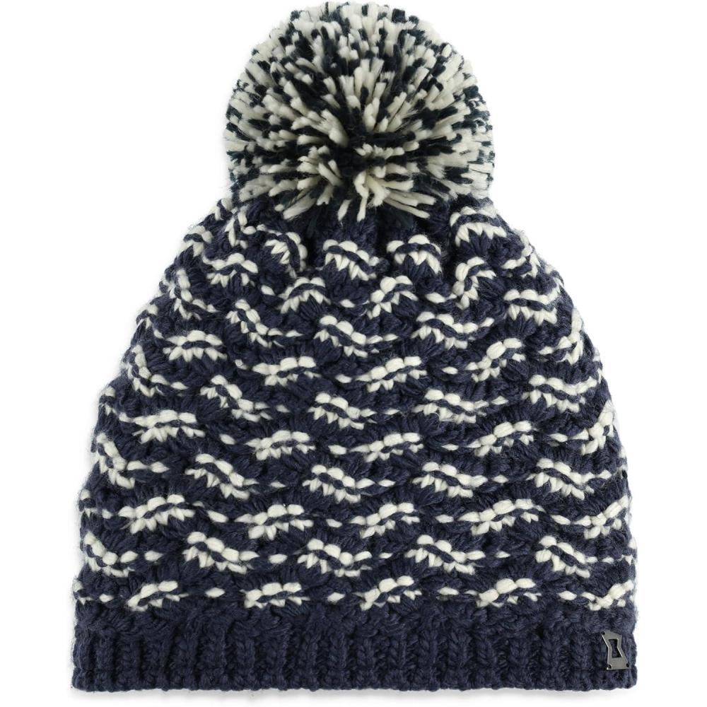 imageSpyder Womens Brrr Berry Lined Knit Pom Ski BeanieTrue Navy