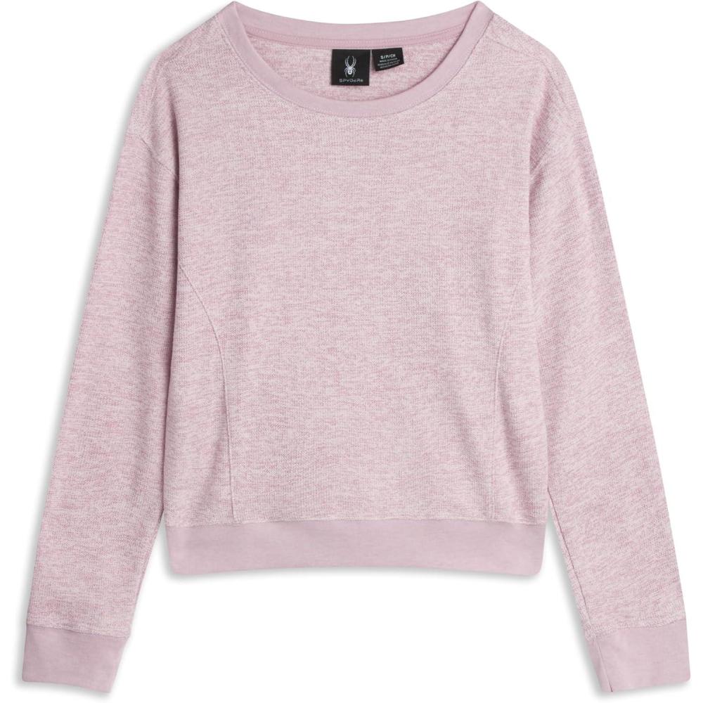 imageSpyder Womens Sweaters Super Soft Terry Fleece Crewneck Pullover Sweaters for Women Breathable Knitted Long Sleeve TopLilac