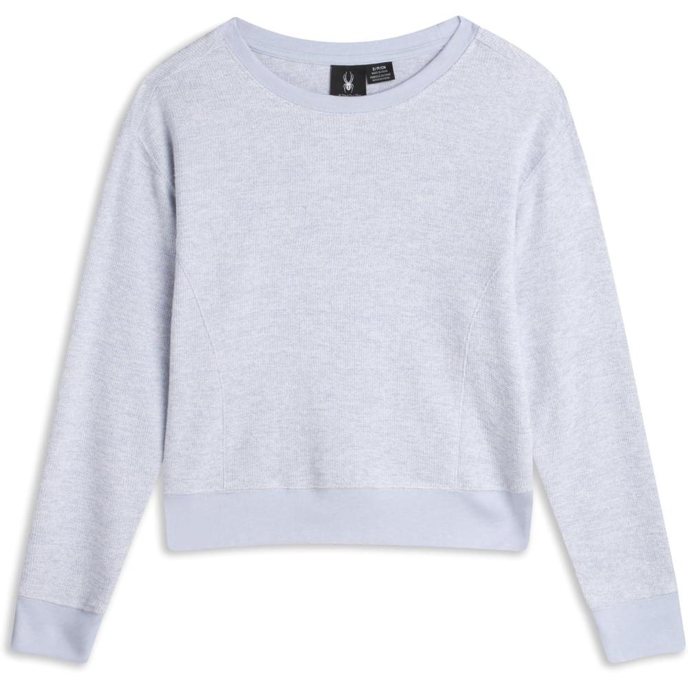 imageSpyder Womens Sweaters Super Soft Terry Fleece Crewneck Pullover Sweaters for Women Breathable Knitted Long Sleeve TopMist Blue