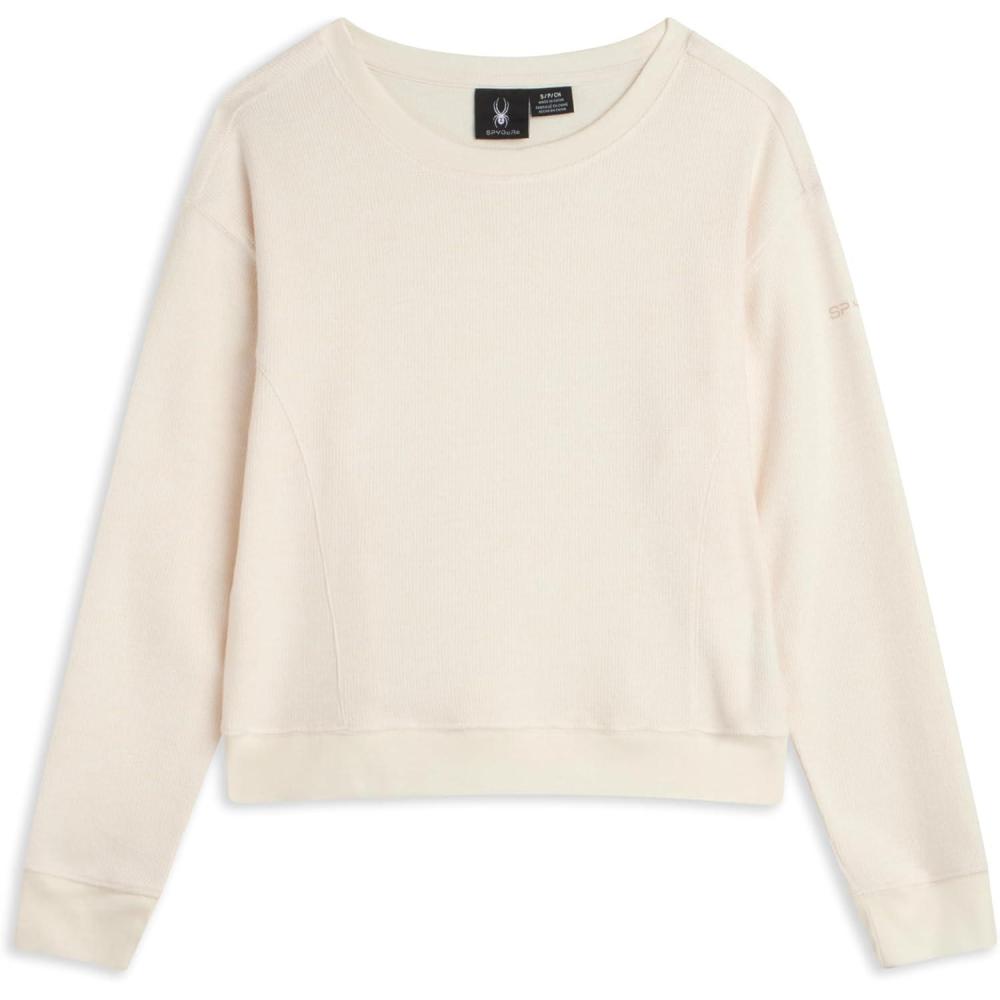 imageSpyder Womens Sweaters Super Soft Terry Fleece Crewneck Pullover Sweaters for Women Breathable Knitted Long Sleeve TopPearl