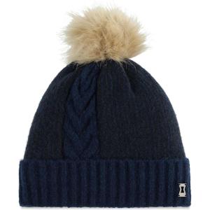 Spyder Women’s Plait Pom Lined Ski Beanie(True Navy)