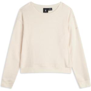 Spyder Womens Sweaters – Super Soft Terry Fleece Crewneck Pullover Sweaters for Women – Breathable Knitted Long Sleeve Top(Pearl)