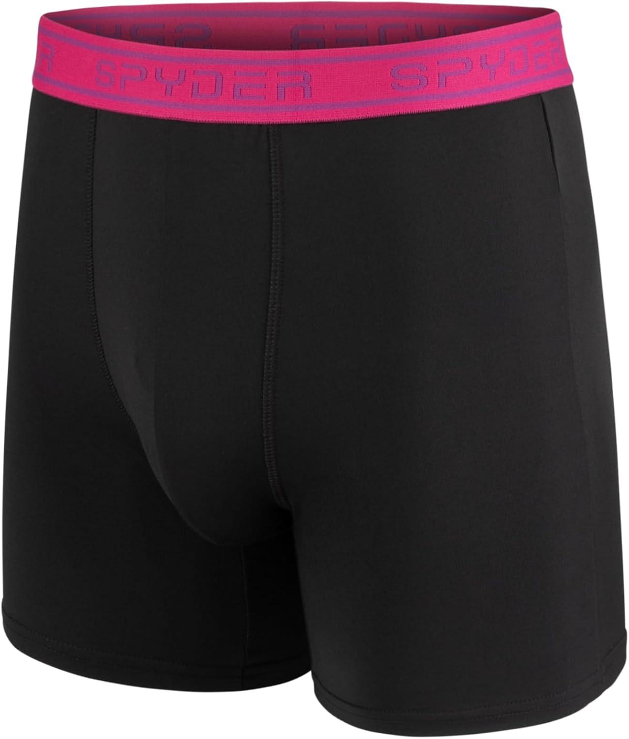 imageSpyder Mens Boxer Briefs 5 Pack Poly Spandex Performance Boxer Briefs UnderwearBlackBlackBlackBlackBlack