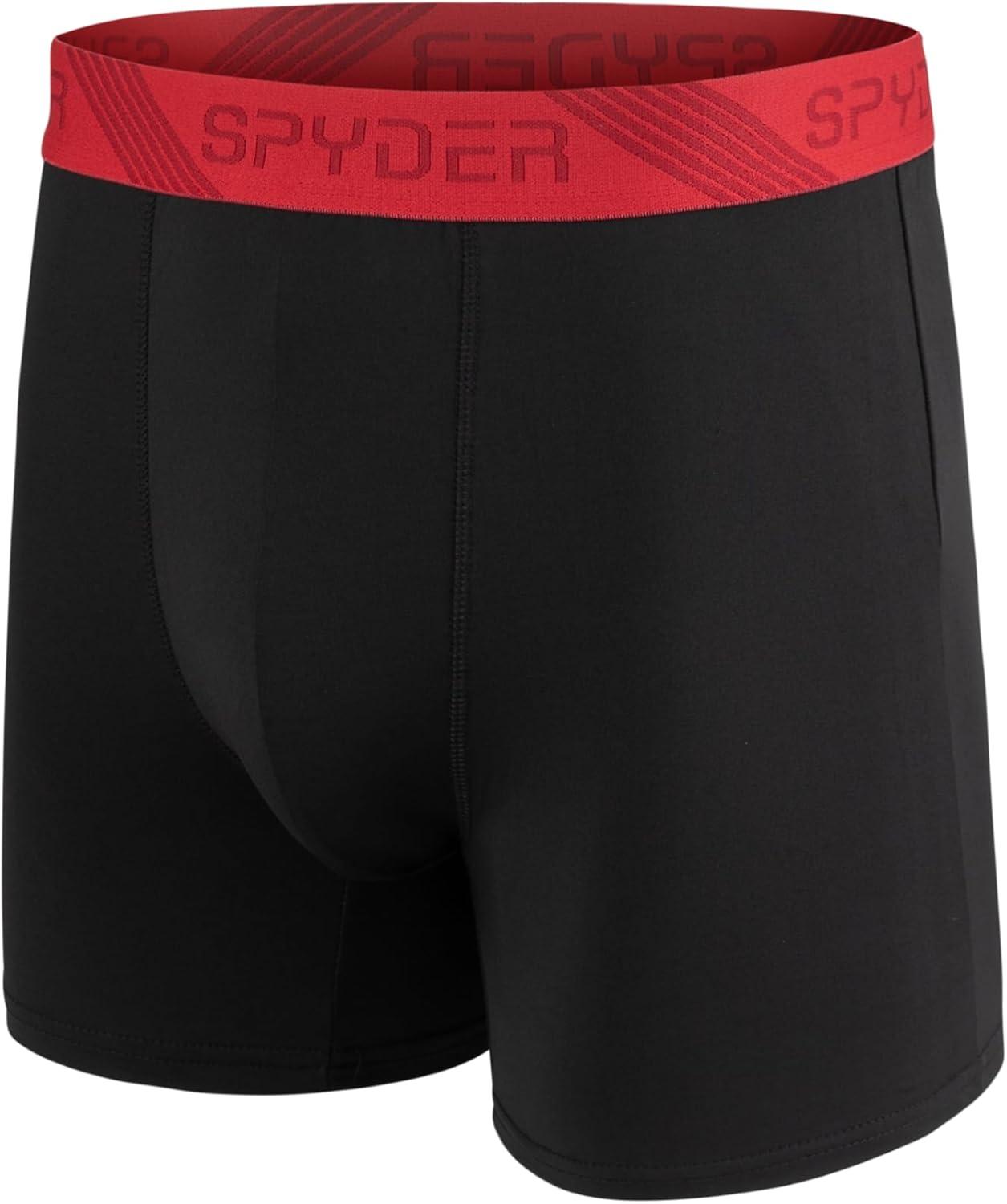 imageSpyder Mens Boxer Briefs 5 Pack Poly Spandex Performance Boxer Briefs UnderwearBlackBlackBlackBlackBlack