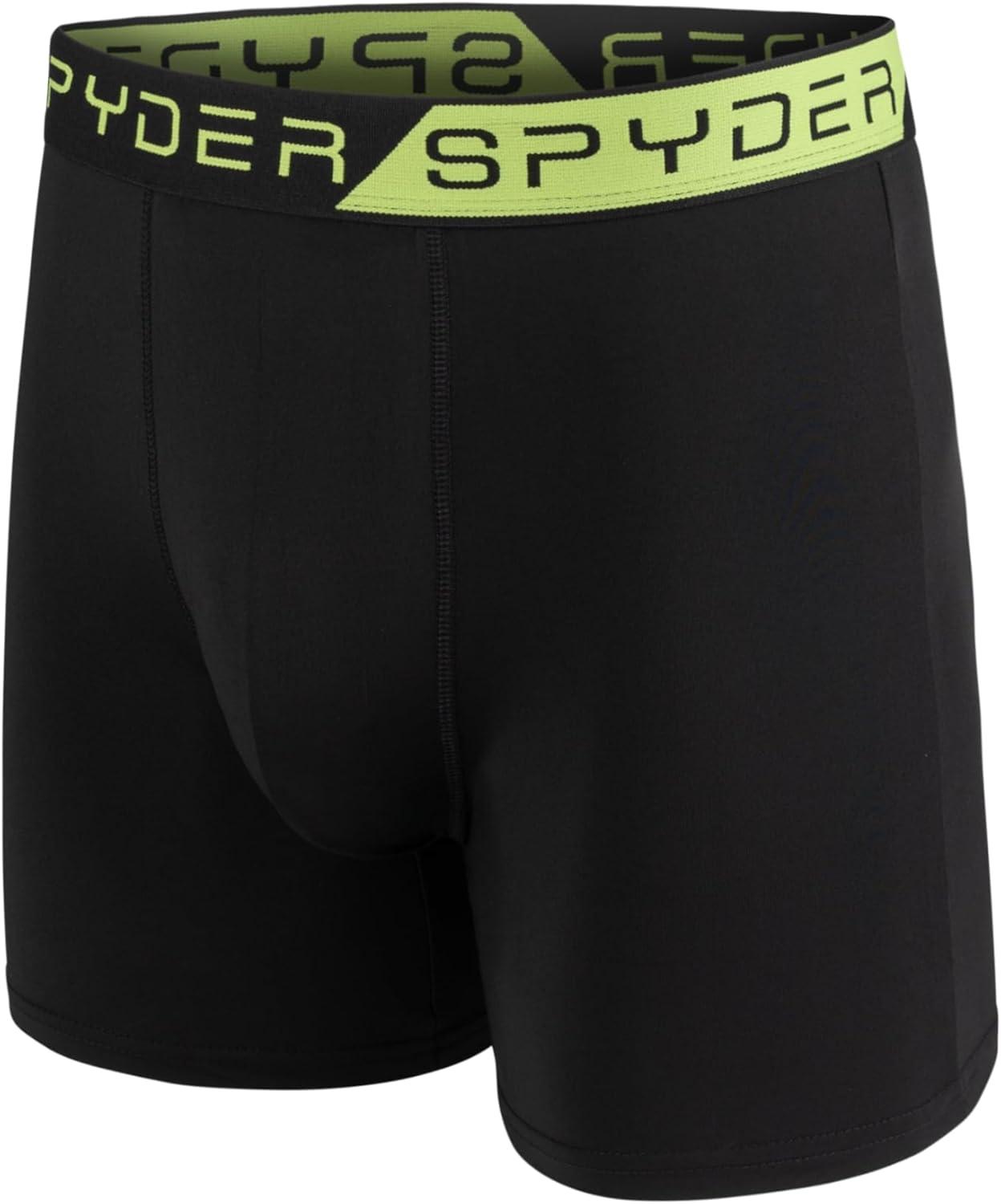 imageSpyder Mens Boxer Briefs 5 Pack Poly Spandex Performance Boxer Briefs UnderwearBlackBlackBlackBlackBlack