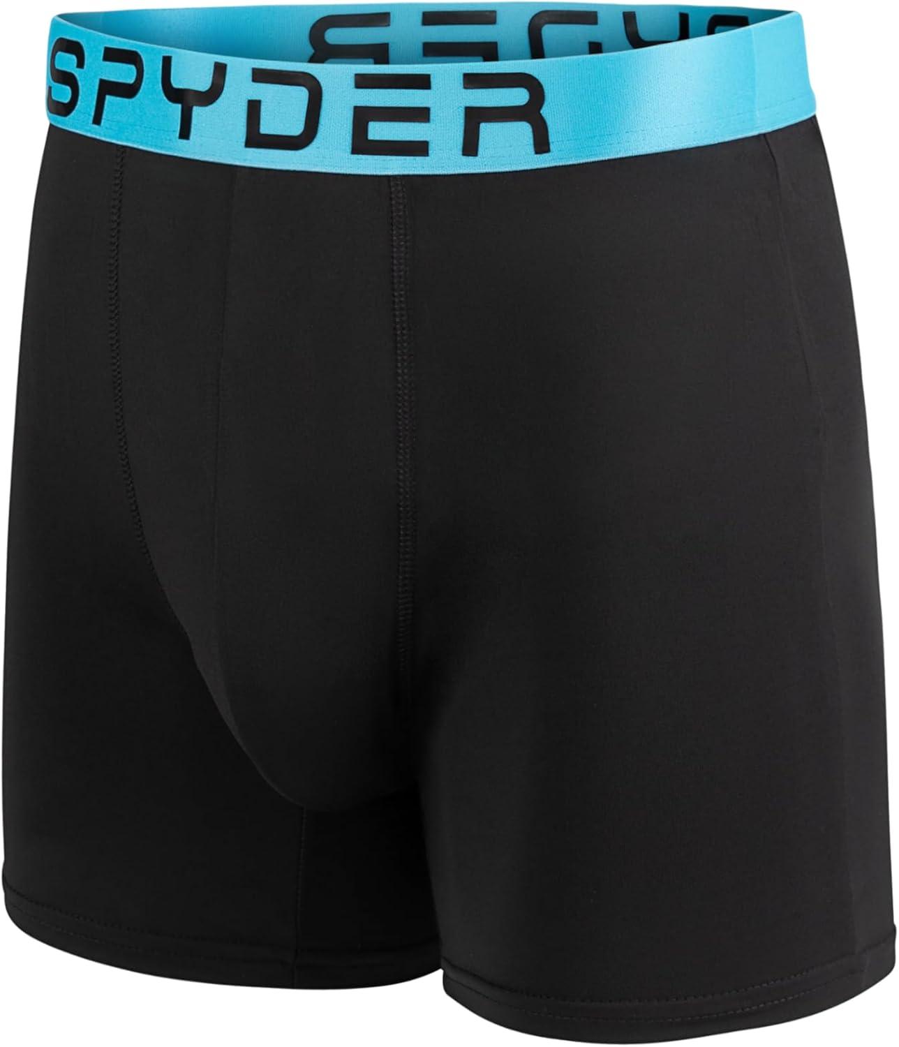 imageSpyder Mens Boxer Briefs 5 Pack Poly Spandex Performance Boxer Briefs UnderwearBlackBlackBlackBlackBlack