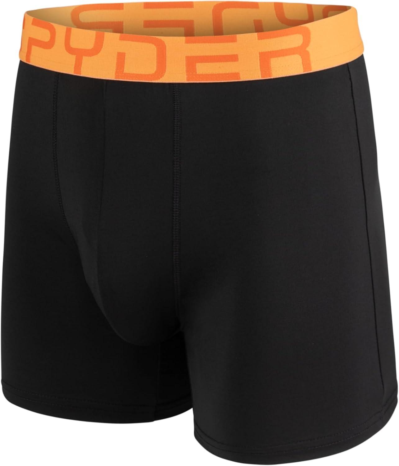 imageSpyder Mens Boxer Briefs 5 Pack Poly Spandex Performance Boxer Briefs UnderwearBlackBlackBlackBlackBlack