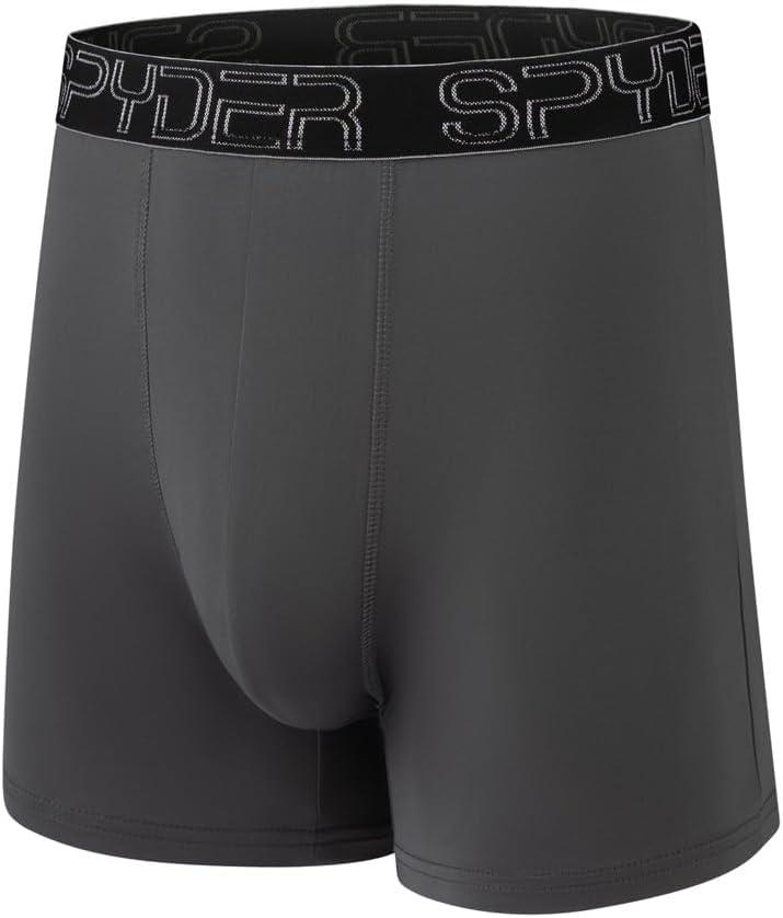 imageSpyder Mens Boxer Briefs 5 Pack Poly Spandex Performance Boxer Briefs UnderwearBlackGreyBlackHeatherGrey