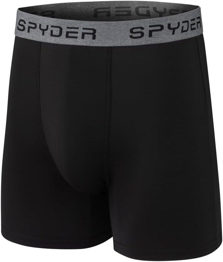 imageSpyder Mens Boxer Briefs 5 Pack Poly Spandex Performance Boxer Briefs UnderwearBlackGreyBlackHeatherGrey