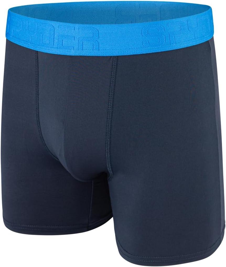 imageSpyder Mens Boxer Briefs 5 Pack Poly Spandex Performance Boxer Briefs UnderwearBlueBlackBlackLight BlueNavy